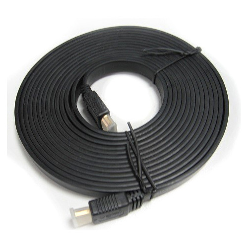 8Ware 5m Flat 19-pin HDMI Cable Male Full HD 1080p w/ Ethernet - Black