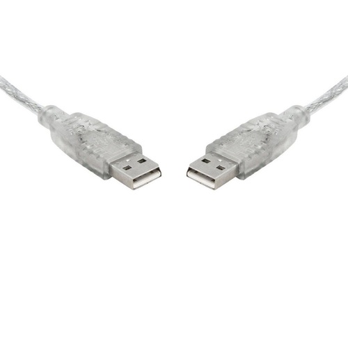 8Ware USB 2.0 Cable 2m A to A Male to Male Transparent Cord