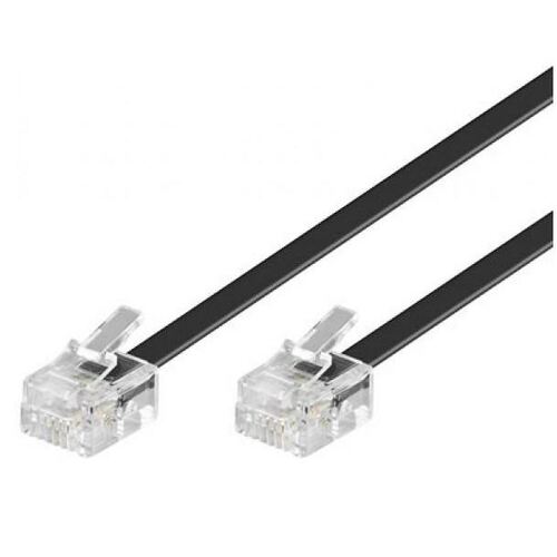 Astrotek 2m Telephone Extension Cable w/ 2xRJ11 6P4C Plug PVC Jacket Black
