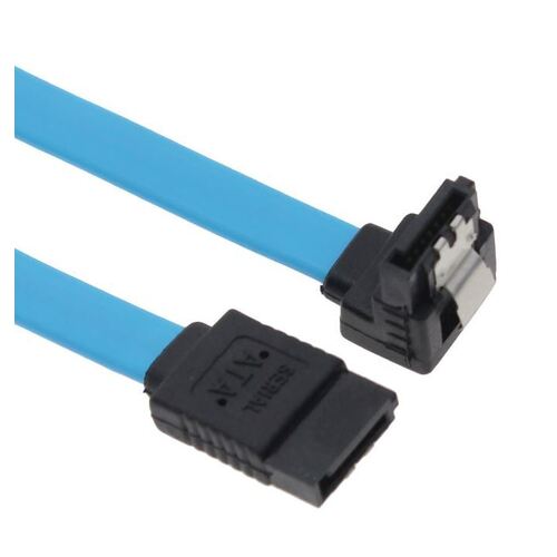 Astrotek SATA 3.0 Data Cable 50cm Male to Male 180 to 90 Degree w/Lock Blue
