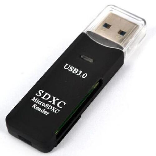 Astrotek Male USB 3.0 Memory Card Reader For SD and Micro SD Black