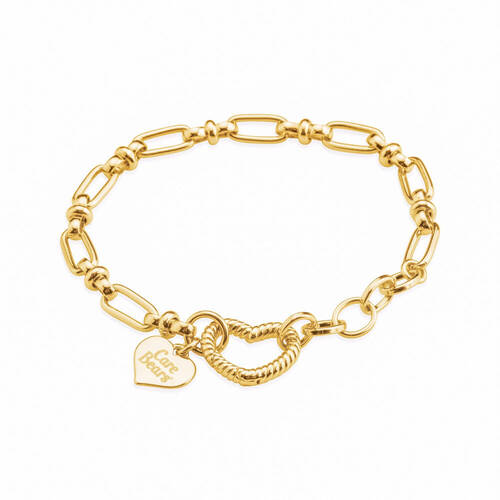 Care Bears Logo Bracelet - Gold Plated Brass - Gold