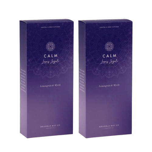 2PK Bramble Bay Diffuser Crystal Boho Calm Lapis Lazuli Lemongrass Myrrh 150ml