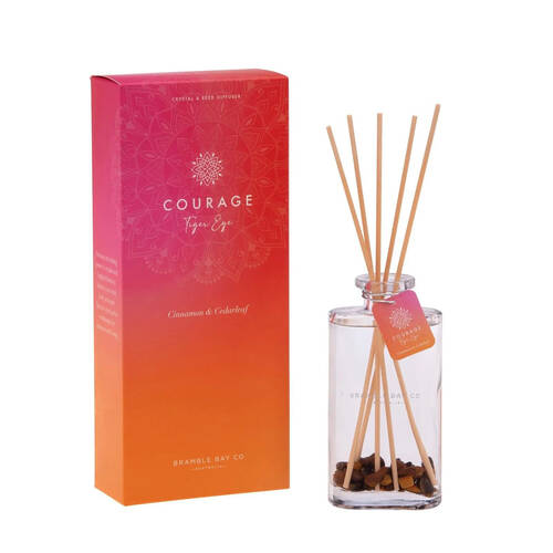 Bramble Bay Diffuser Crystal Boho Courage Tiger Eye Cinnamon Cedarleaf 150ml