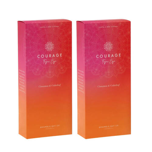 2PK Bramble Bay Diffuser Crystal Boho Courage Tiger Eye Cinnamon Cedarleaf 150ml
