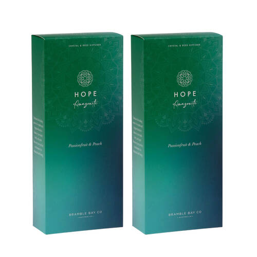 2PK Bramble Bay Diffuser Crystal Boho Amazonite Passionfruit Peach Scented 150ml