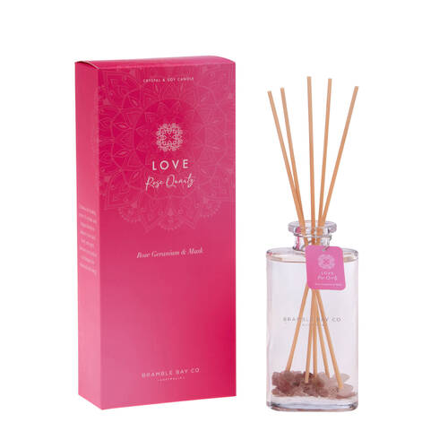 Bramble Bay Diffuser Crystal Boho Rose Quartz Geranium Musk Scented 150ml