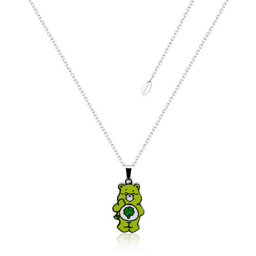 ECC Care Bears Good Luck Bear Belly Badge Enamel Necklace - Stainless Steel