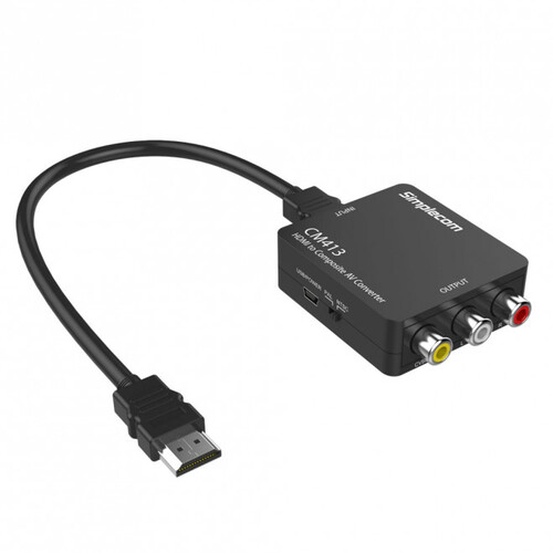 Simplecom CM413 HDMI 1080P to Composite AV CVBS 3RCA Video Converter