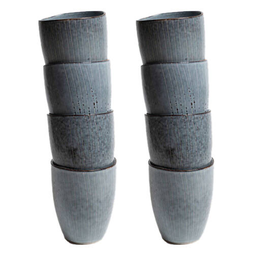 2x 4pc Coffee Culture Reactive 280ml Ceramic Coffee & Tea Cup Blue