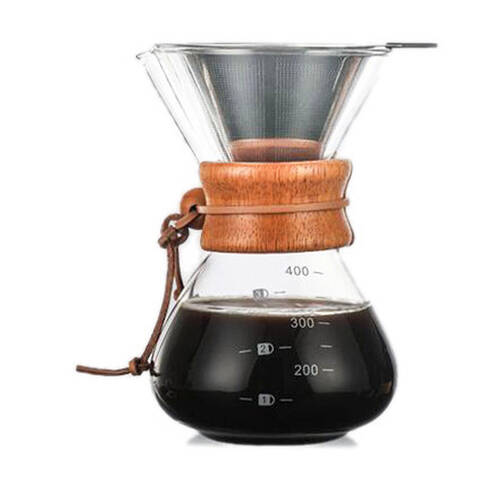 Coffee Culture Pour Over 400ml Glass Coffee Drip Jug w/ Filter Clear