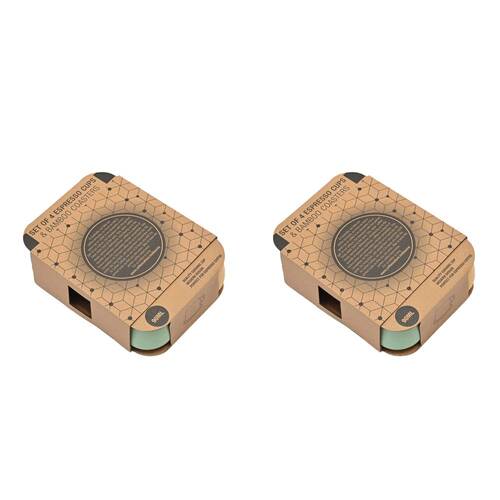 2x 4pc Coffee Culture 90ml Ceramic Espresso Cups w/ Coasters