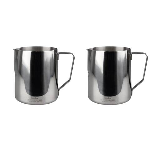 2PK Coffee Culture Stainless Steel 350ml Milk Frothing Jug - Silver
