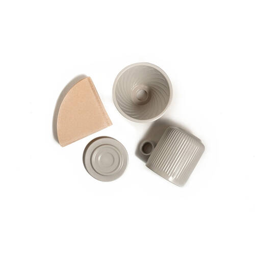 Coffee Culture 320ml Ceramic Pour Over Coffee Dripper Set - Grey