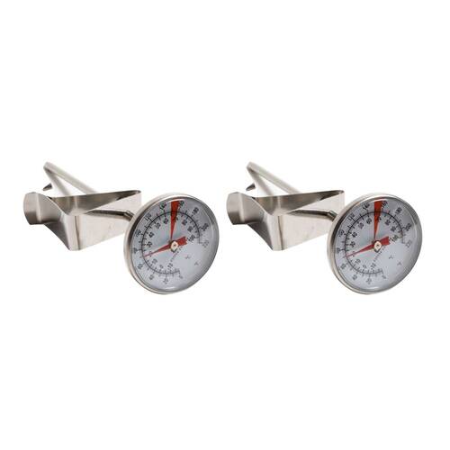 2PK Coffee Culture Stainless Steel Milk Jug Thermometer 13cm - Silver