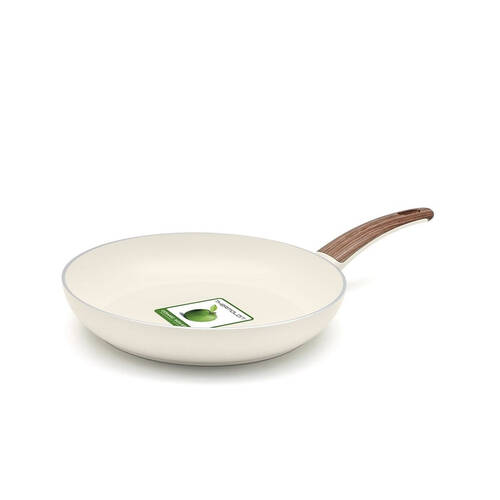 Greenpan 28cm Aluminium Wood-Be Frying Pan Cream White