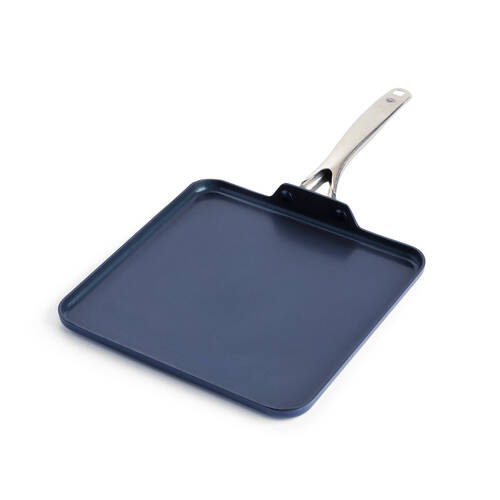 Blue Diamond Classic Aluminium Square Griddle Pan 11 inch Dark Blue