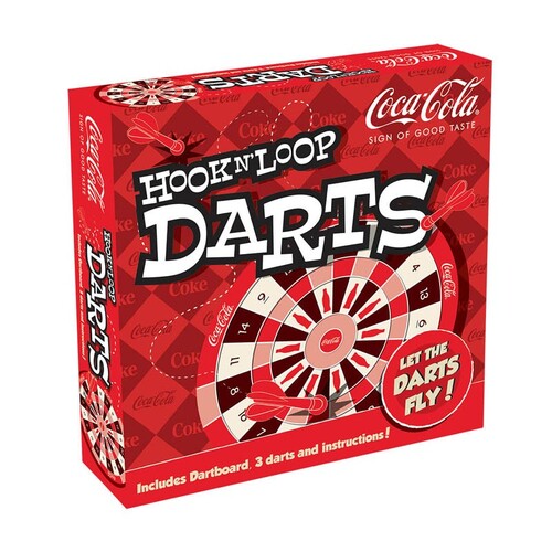 Coca-Cola Hook & Loop Darts w/ Dartboard Toy Kids/Teens 13+