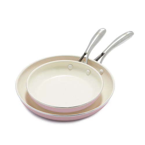 2pc GreenLife Porpoise Frypan Set Home Kitchen Cookware