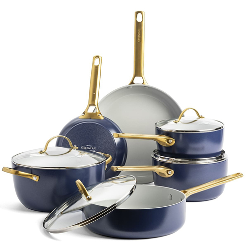 6pc GreenPan Padova Dark Blue Set Home Kitchen Cookware
