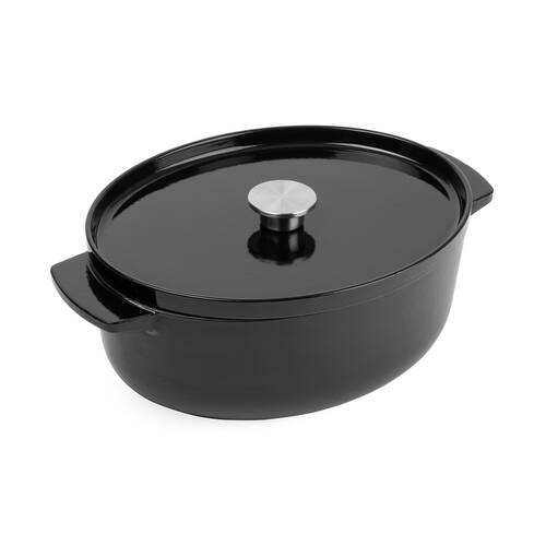 KitchenAid 30cm Non-Stick Oval Casserole Dish w/ Lid Onyx Black