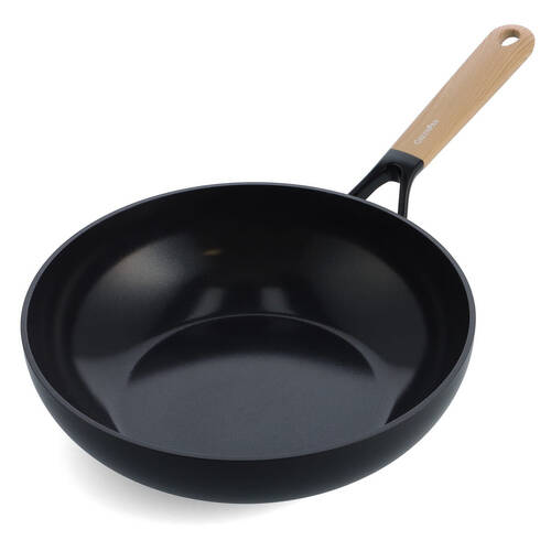 Greenpan 28cm Aluminium Eco Smartshape Wok Light Wood Black
