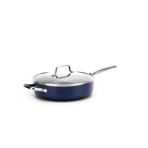 Blue Diamond Cvd 28cm/4.3L Skillet with Helper Hand Non-Stick Pan Dark Blue