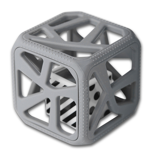 Malarkey Kids Chew Cube Baby/Infant Sensory Rattle/Teether Toy Grey