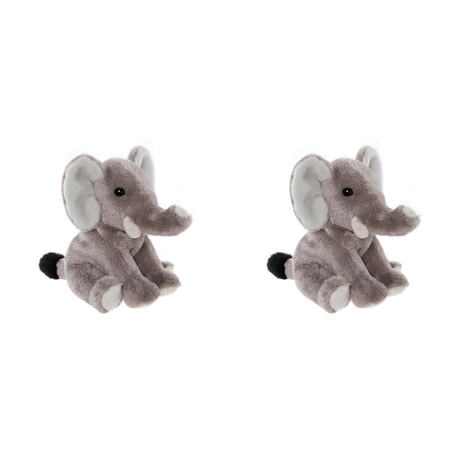 2PK Charlie Bears Cuddle Cub Elephant Kids Soft Play Toy 0m+ - Grey