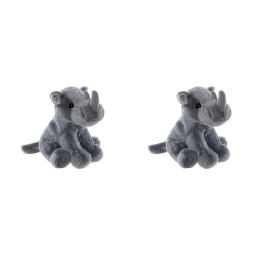 2PK Charlie Bears Cuddle Cub Rhino Kids Soft Play Toy 0m+ - Grey