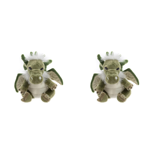 2PK Charlie Bears Cuddle Cub Signals Dragon Kids Soft Play Toy 0m+ - Green