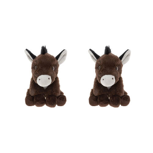 2PK Charlie Bears Kids Plush Toy Donkey Cuddle Club Collection 0Y+ Brown