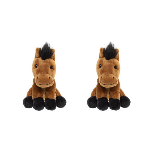 2PK Charlie Bears Kids Plush Toy Chestnut Horse Cuddle Club 0Y+ Brown;