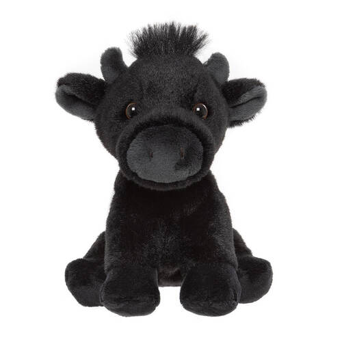 Charlie Bears Kids Plush Toy Belted Cow Cuddle Club Collection 0Y+ Black