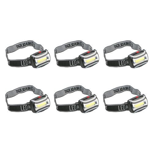 6PK Cockatoo Head Torch Cob 3W 175 Lumens Outdoor Camping 11x14cm