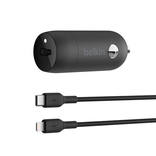 Belkin Boostcharge Phone Car Charger 30W USB-C To Lightning 1M Black