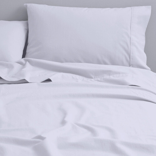 Canningvale King Bed Fitted Sheet Set Cozi Cotton Flannelette White