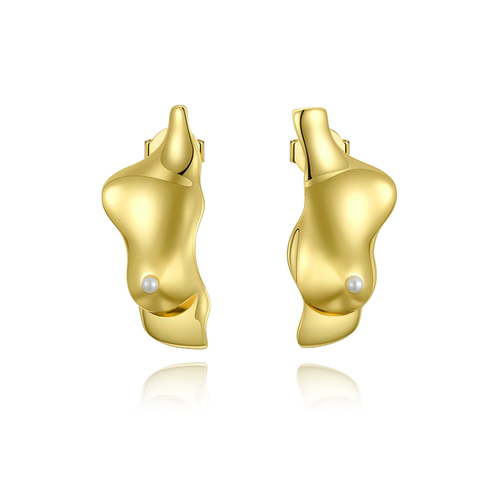 Culturesse 30mm Artisan Body Series No.4 Adela Stud Earrings - Gold