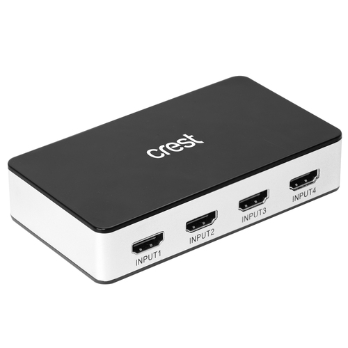 Crest 4-Way HDMI Female Input Switch Splitter Box 4K Resolution