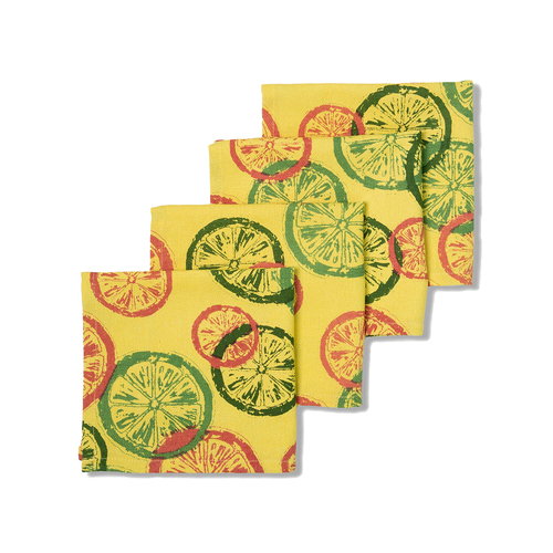 4pc Rayell Ruby 40x40cm Cotton Napkin Cloth - Lime