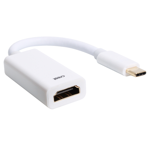 Crest 7cm USB-C Male To Female HDMI Adaptor For TV/Monitor - White