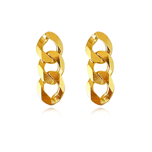 Culturesse 15mm Lucie Modern Muse Dainty Chain Earrings - Gold