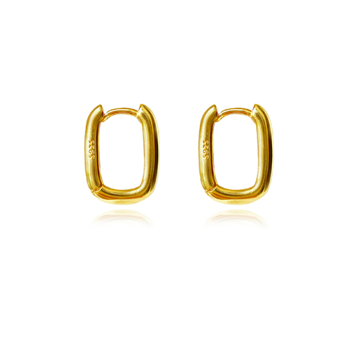 Culturesse 12mm Loki Minimalist U Huggie Earrings - Gold