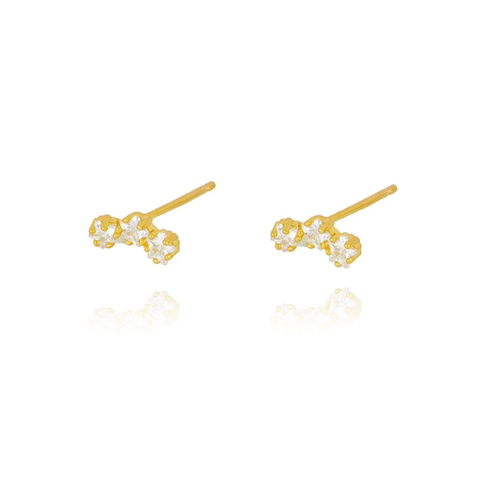 Culturesse Nia 8mm Sparkling Stud Earrings - Gold Filled