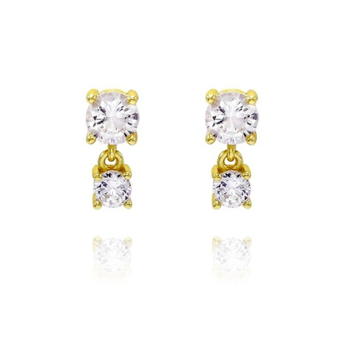 Culturesse Mora 5mm Double Drop Earrings - Gold Filled
