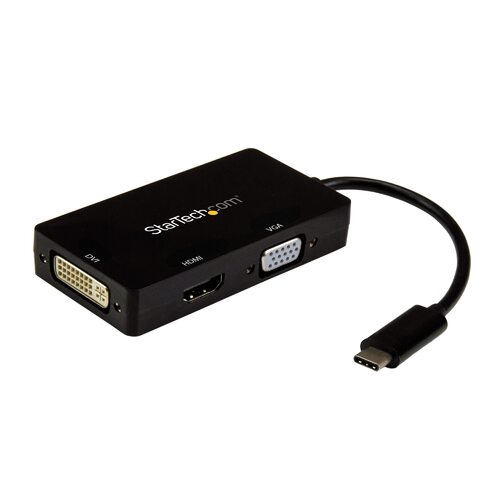 Star Tech USB-C Multiport Video Adapter - 3-in-1 USB-C Adapter - 4K