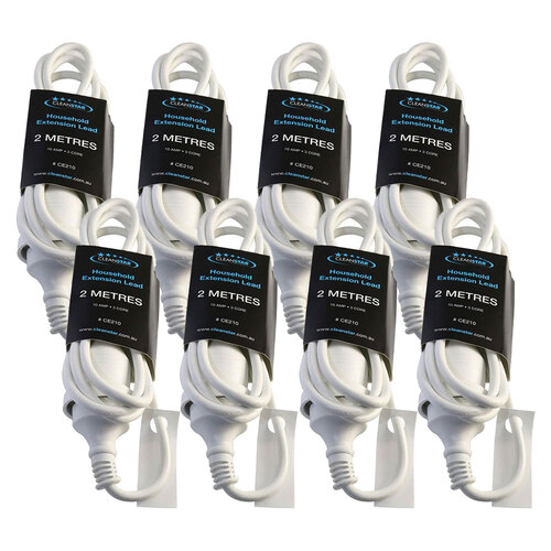 8PK Cleanstar 2m Household Indoor Extension Lead - White