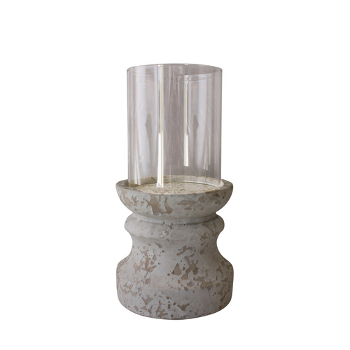 Darlin Concrete 29.5cm Byron Candle Holder Home Decor Small White