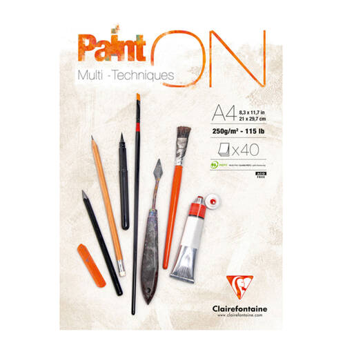 Clairefontaine Paint'On Heavy-Weight Glued Creative Artist Pad A4 White