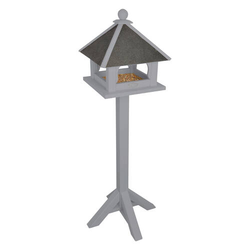 Esschert Design Freestanding Timber Bird Feeder Pinewood Stand 132cm Grey